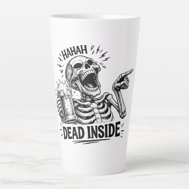 Tasse Latte Squelette Haha Mort à l'Intérieur (Devant)