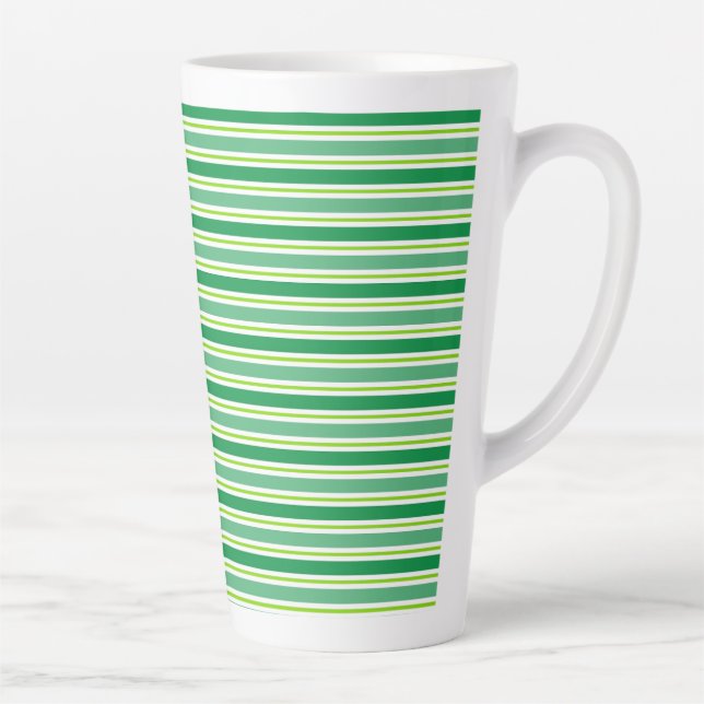 Tasse Latte St. Patrick's Day Green Stripes Pattern-54608 (Droite)