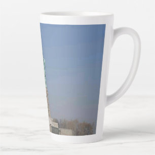 Tasse Latte Statue de la Liberté et drapeau américain Patrioti