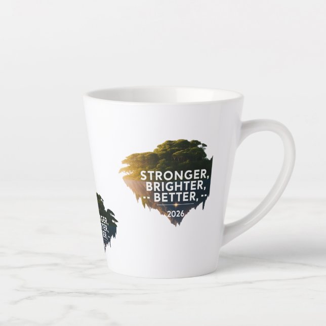 Tasse Latte Stronger Brighter Better 2026 | Serene Floating (Droite)