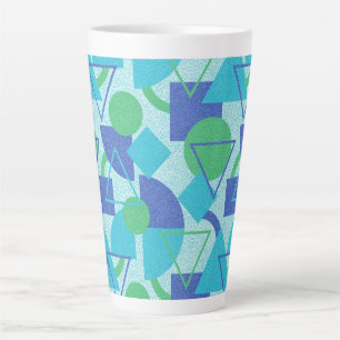Tasse Latte Style Bauhaus vert et bleu