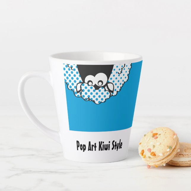 Tasse Latte Style Pop Art Kiwi (En situation)