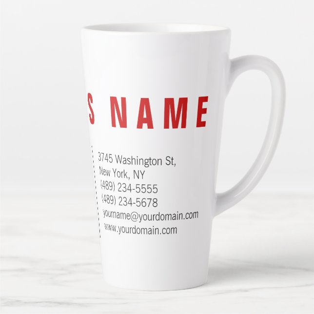 Tasse Latte Style rouge blanc moderne minimaliste unique (Droite)