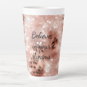 Tasse Latte Stylish Rose rose rose or Leopard Glitz