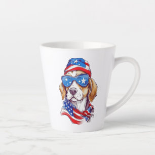 Tasse Latte Sublimation de chien du 4 juillet-66361