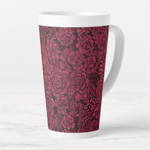 Tasse Latte Succulents à Viva Magenta- Couleur de l'année