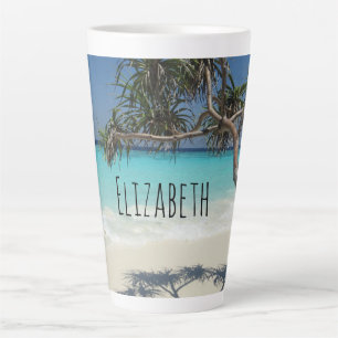 Tasse Latte Sunny Tropical Beach Ocean Paradise