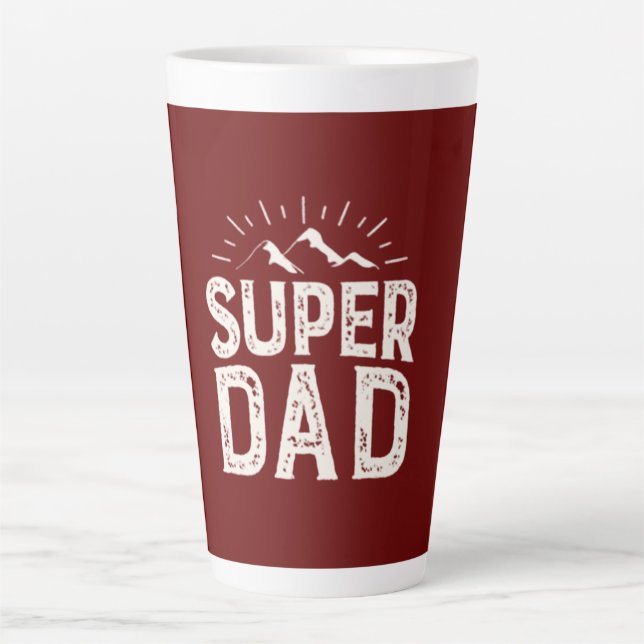 Tasse Latte Super papa couleur Brown (Devant)