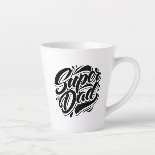 Tasse Latte Super Papa Héros Typographie Design-67888