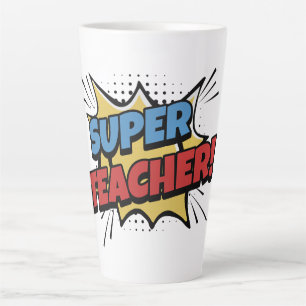 Tasse Latte Super Professeur Style Bande Dessinée