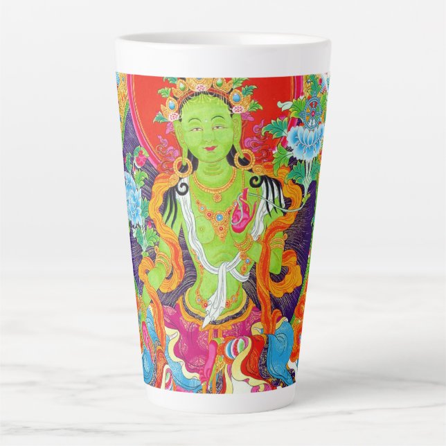 Tasse Latte Superbe thangka tibétain tara verte dieu tatouage  (Devant)