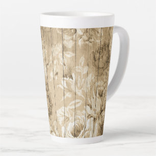 Tasse Latte sur bois-vintage-bois-nostalgique
