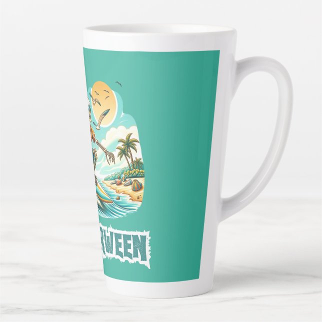 Tasse Latte Surf Skeleton Summerween Beach Vibes (Droite)