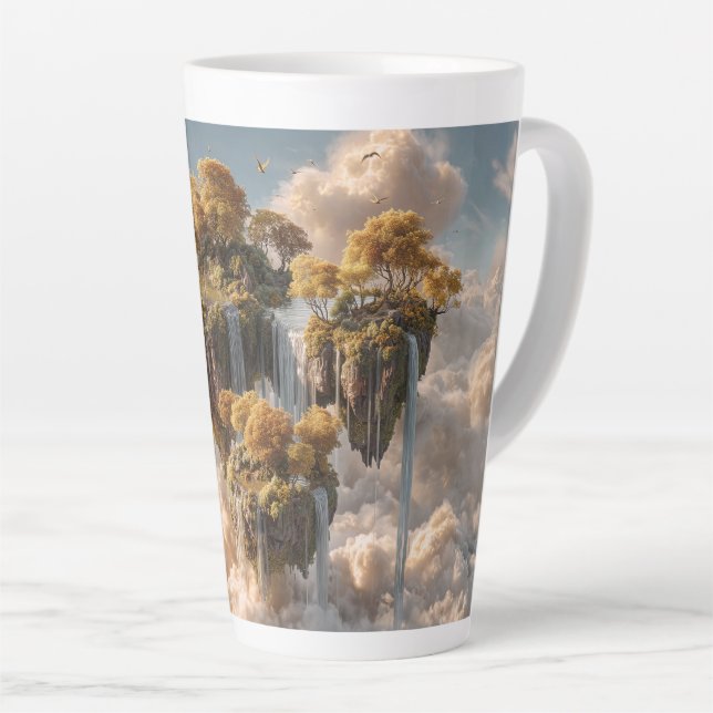 Tasse Latte Surreal Floating Islands With Golden Trees (Angle droit)