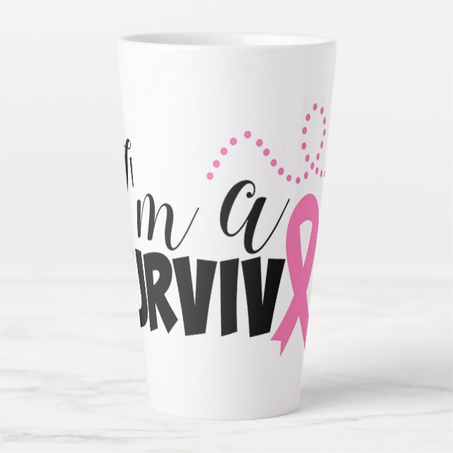 Tasse Latte Survivant du cancer du sein (Devant)