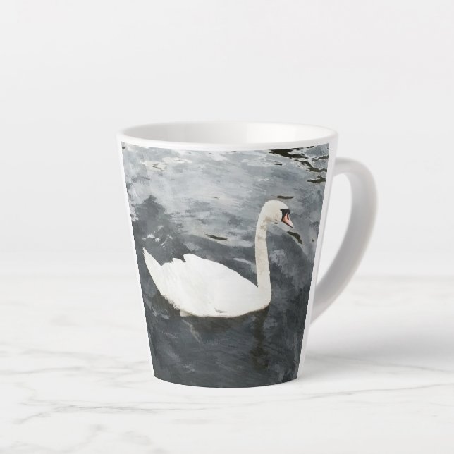 Tasse Latte Swan impressionniste (Angle droit)