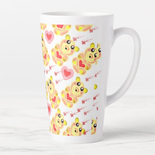 Tasse Latte Sweet Heart Bear Nursery Pattern (Droite)