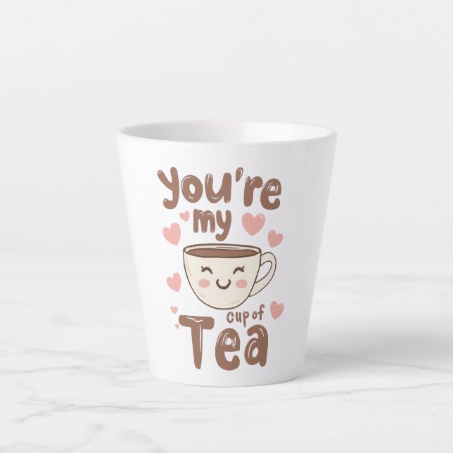 Tasse Latte Sweet Valentine's Day Tea Lover Quote (Devant)