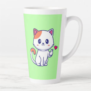 Tasse Latte Symbole de chat mignon en amour main-57577