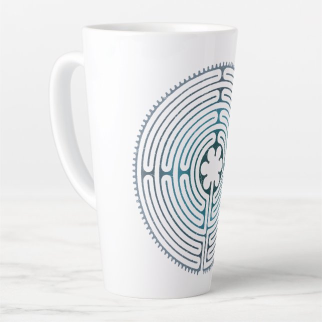 Tasse Latte Symbole de géométrie sacrée - Labyrinthe de Chartr (Angle gauche)