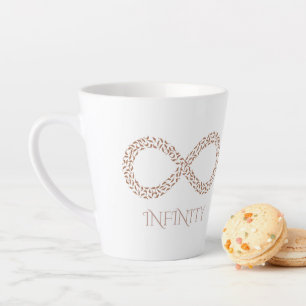 Tasse Latte Symbole de l'infini feuille minimaliste élégant