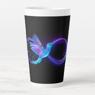Tasse Latte Symbole de Neon Infinity par Glowing Hummingbird