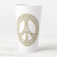 Symbole de paix celtique or et blanc