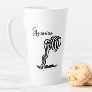 Tasse Latte Symbole et signe du zodiaque Aquarius