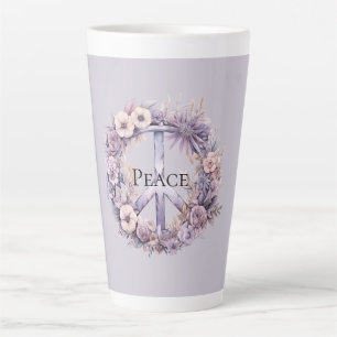 Tasse Latte SYMBOLE Lavande Blanc Floral Paix
