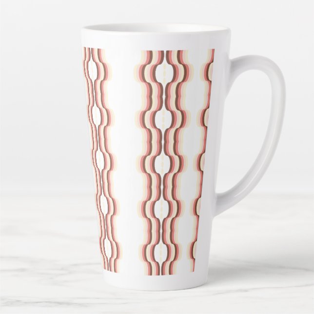 Tasse Latte Symétrie de vague pêche (Droite)