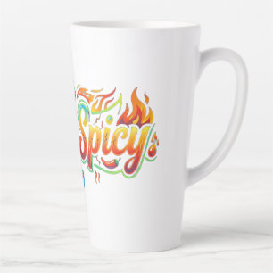 Tasse Latte T-shirt graphique X-tra Spicy Funny Hot Pepper