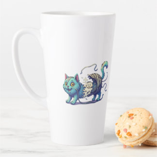 Tasse Latte T-Shirt "Parfaitement emmêlé" - Chat fantaisiste