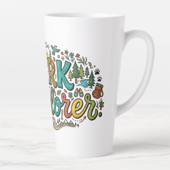 Tasse Latte T-shirt Park Explorer – Aventure Nature (Droite)