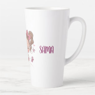 Tasse Latte T-shirt personnalisé papillon fille - N personnali