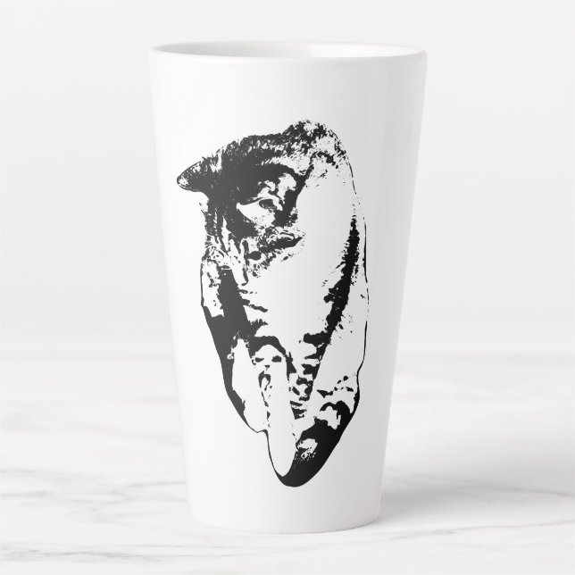 Tasse Latte Tabby Cat Monochrome Musique (Devant)