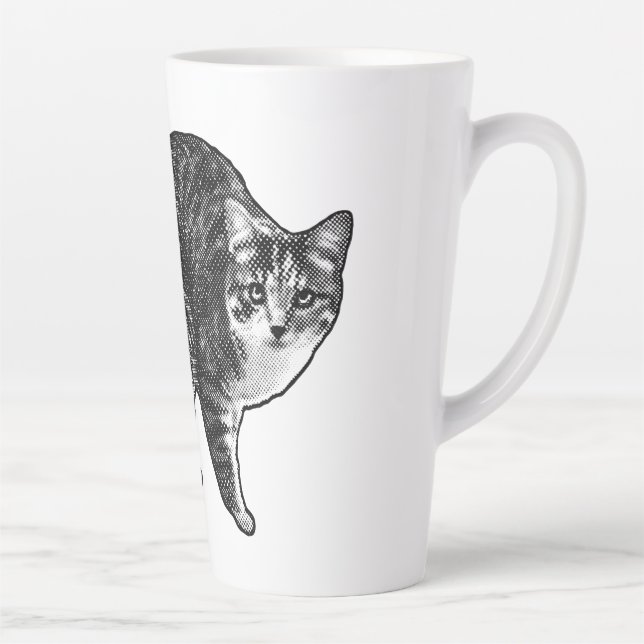 Tasse Latte Tabby sous la lueur de la neige (Droite)