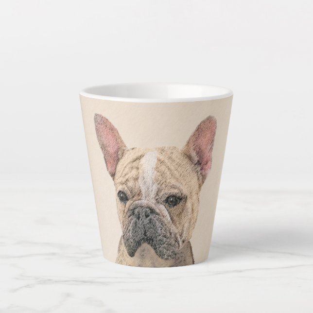 Tasse Latte Tableau Français Bulldog (Sable) - Joli Original D (Devant)
