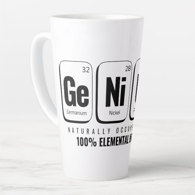 Tasse Latte Tableau périodique GENiUS - Conception scientifiqu (Angle gauche)