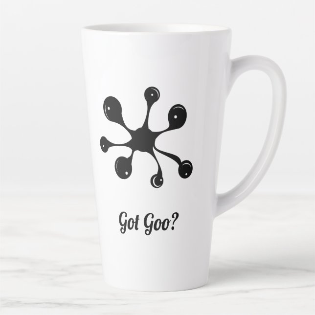 Tasse Latte Tache abstraite de goo noir moderne (Droite)