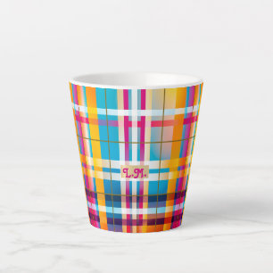Tasse Latte Tartan Coloré Monogrammé Branché Wexford