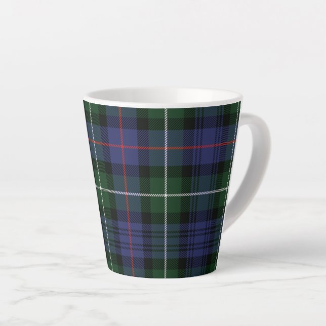 Tasse Latte Tartan noir vert de MacKenzie rustique (Angle droit)
