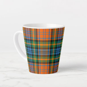 Tasse Latte Tartan rustique Murray carreaux orange bleu