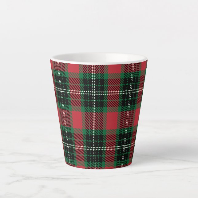 Tasse Latte Tartan vert et rouge (Devant)