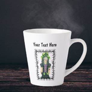 Tasse Latte Tatouages de visage de fille effrayante Chapeau ve