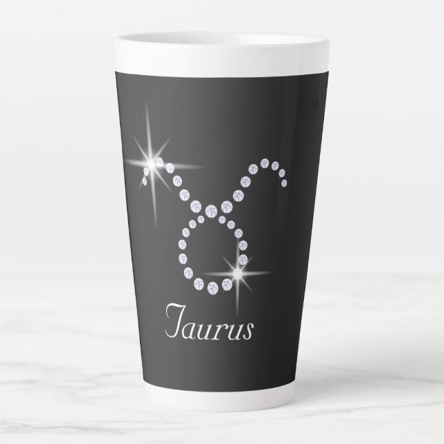 Tasse Latte Taureau Diamant Étincelant  (Devant)