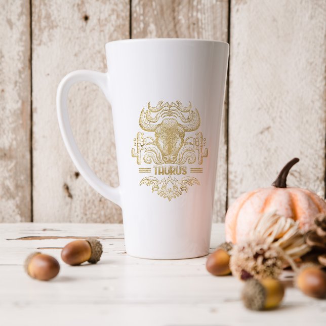 Tasse Latte Taureau Or Astrologie Signe Du Zodiaque | Monogram (Créateur téléchargé)