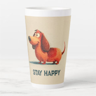 Tasse Latte Tay Happy Dog – Citation Positive Mignonne Art