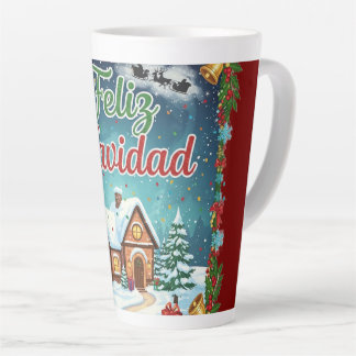 Tasse Latte Taza Café Latte de Navidad – Feliz Navidad con Cas