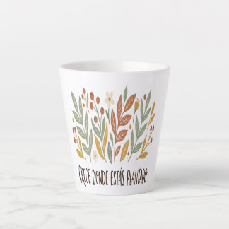 Tasse Latte Taza Latte Motivacional Flores Boho