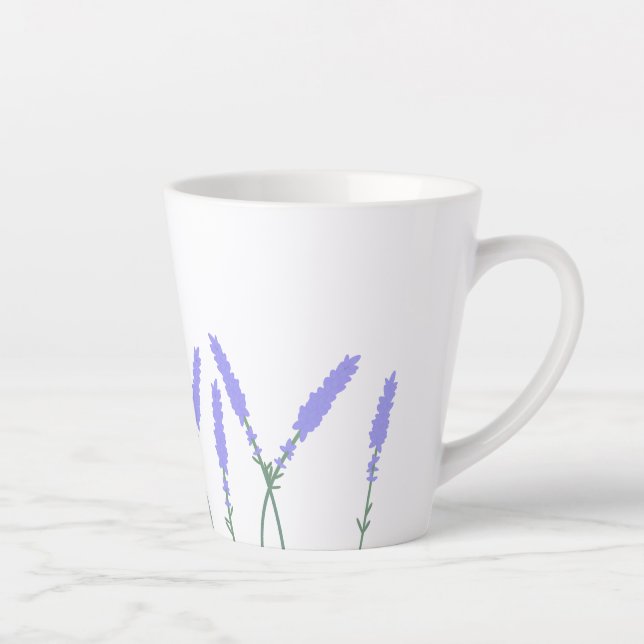 Tasse Latte Taza personnalisable con lavandas (Droite)